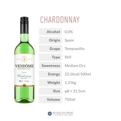 Vendome Organic Chardonnay non-alcoholic beverage imported from Germany