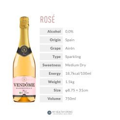 Vendome Organic Sparkling Rose non-alcoholic beverage imported from Germany